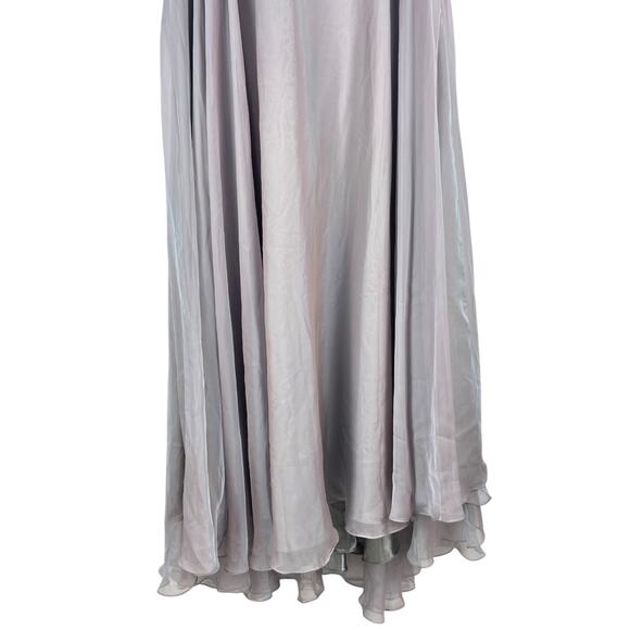 Mac Duggal Off The Shoulder Ruched A Line Gown Pearl Gray Size 18 - Picture 9 of 16